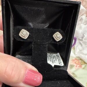Macy's Dazzling Silver Square Earrings